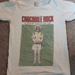 Elton John "crocodile rock" music band shirt Small (boyfriend fit)